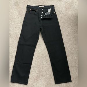 Levi’s Wedgie Straight Black Jeans 25 waist 25 inseam